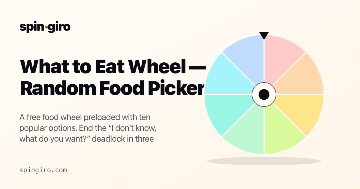 What to Eat Wheel — Free Food Spinner · Spingiro